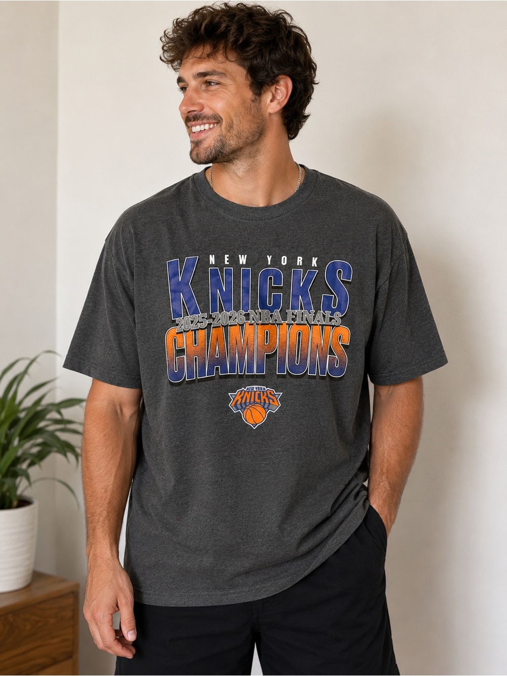 New York Knicks Champions Graphic Tee - Charcoal
